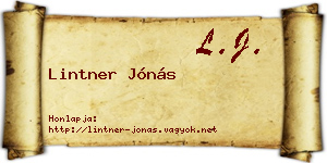 Lintner Jónás névjegykártya